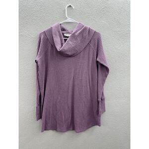 Jessica Simpson Maternity Womens Top Size Medium Purple Long Sleeve Crowl Neck